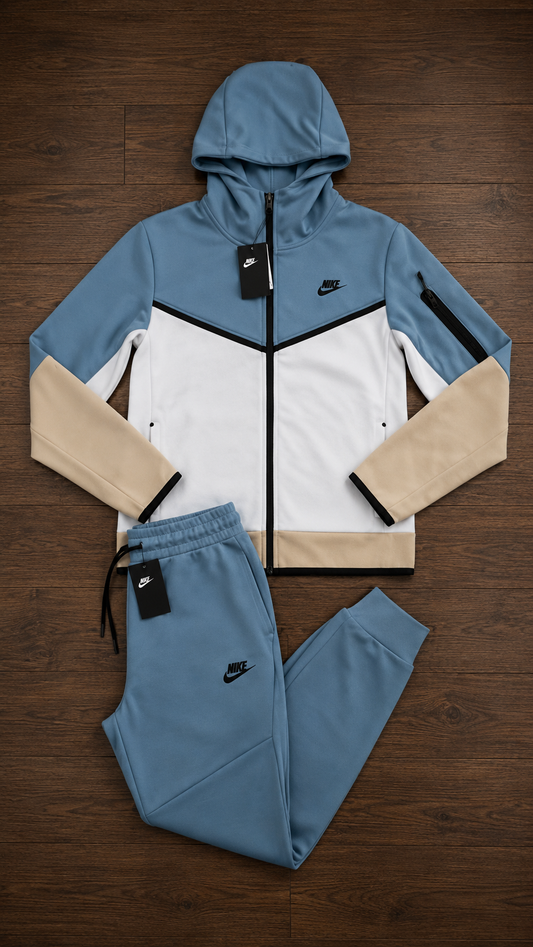 NIKE TECH FLEECE - LIGHT BLUE/WHITE/BROWN