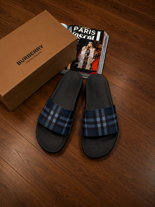 BURBERRY SLIDERS - NAVY/BLACK