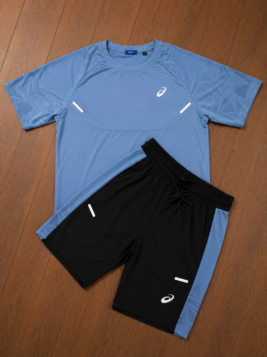 ASICS SHORT SET - BLACK/BLUE