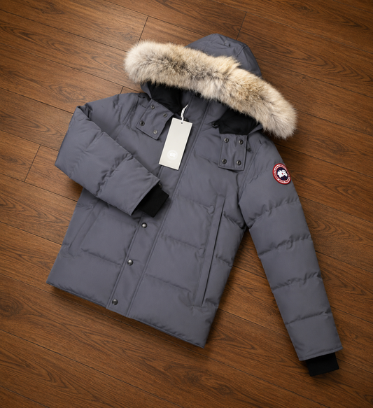 CANADA GOOSE WYNDHAM JACKET GREY - RED BADGE