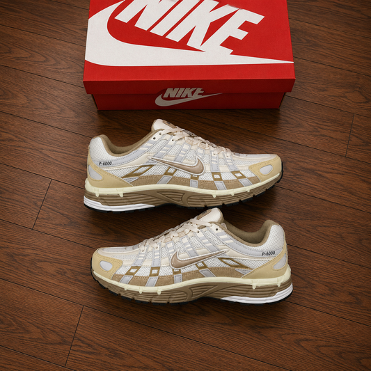 NIKE P6000 RUNNERS - WHITE/BEIGE/BROWN