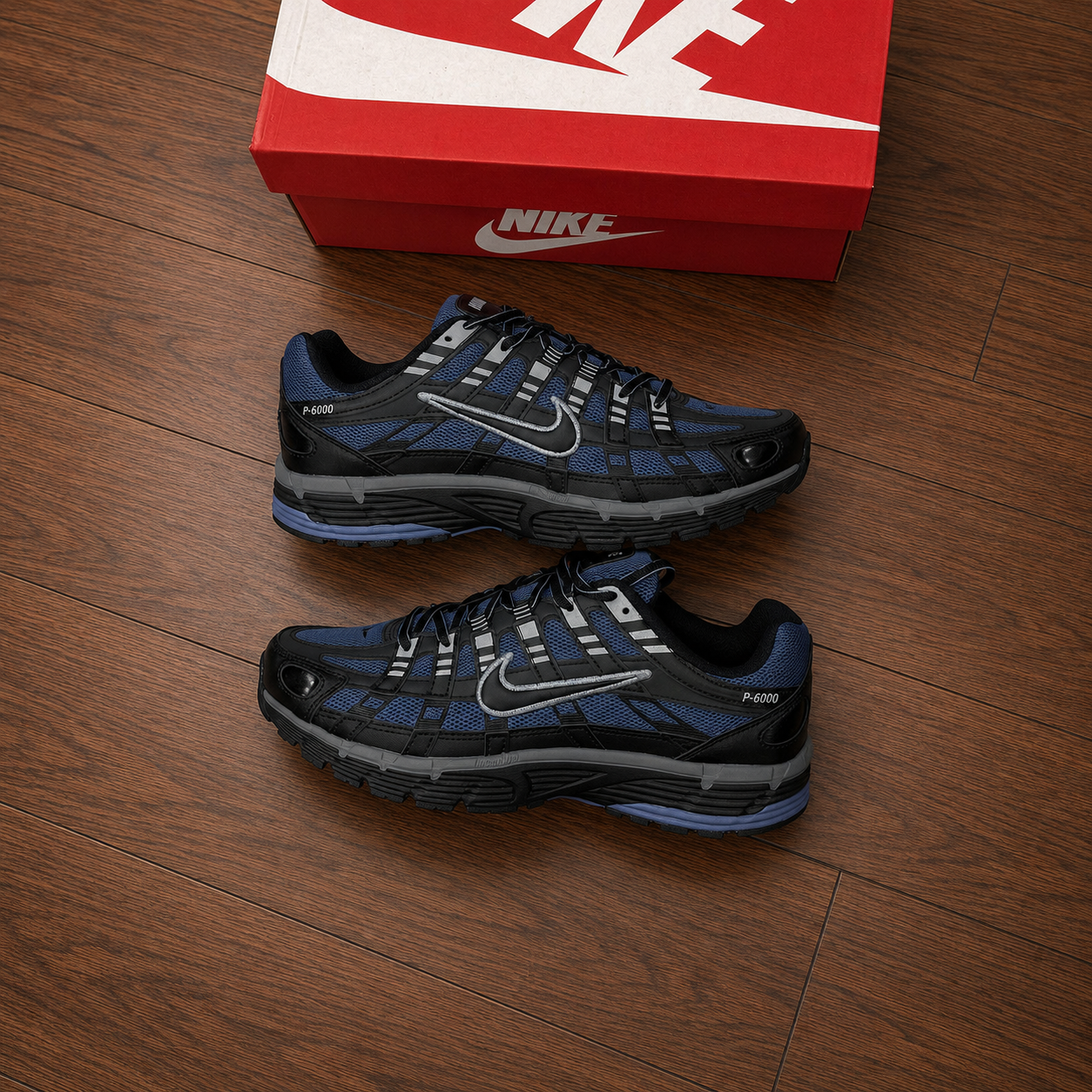 NIKE P6000 RUNNERS - BLACK/NAVY/GREY